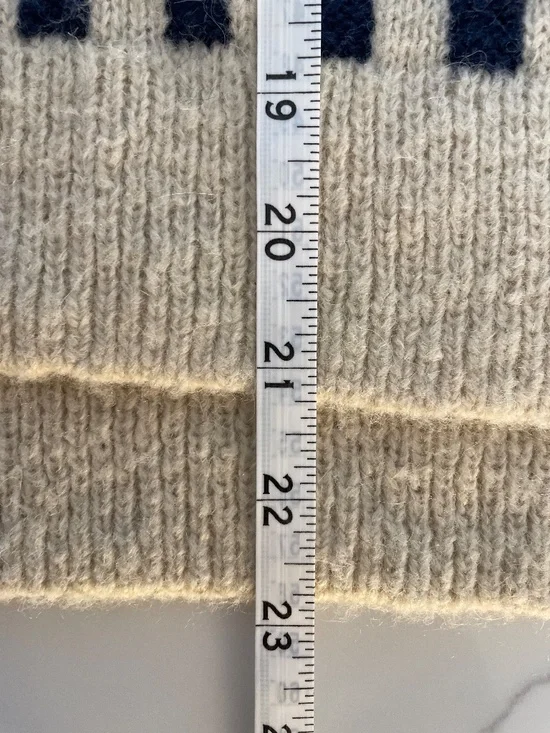 Madewell Navy and Cream Checkered Sweater Alpaca Blend Crewneck ~ SMALL - Picture 7 of 7